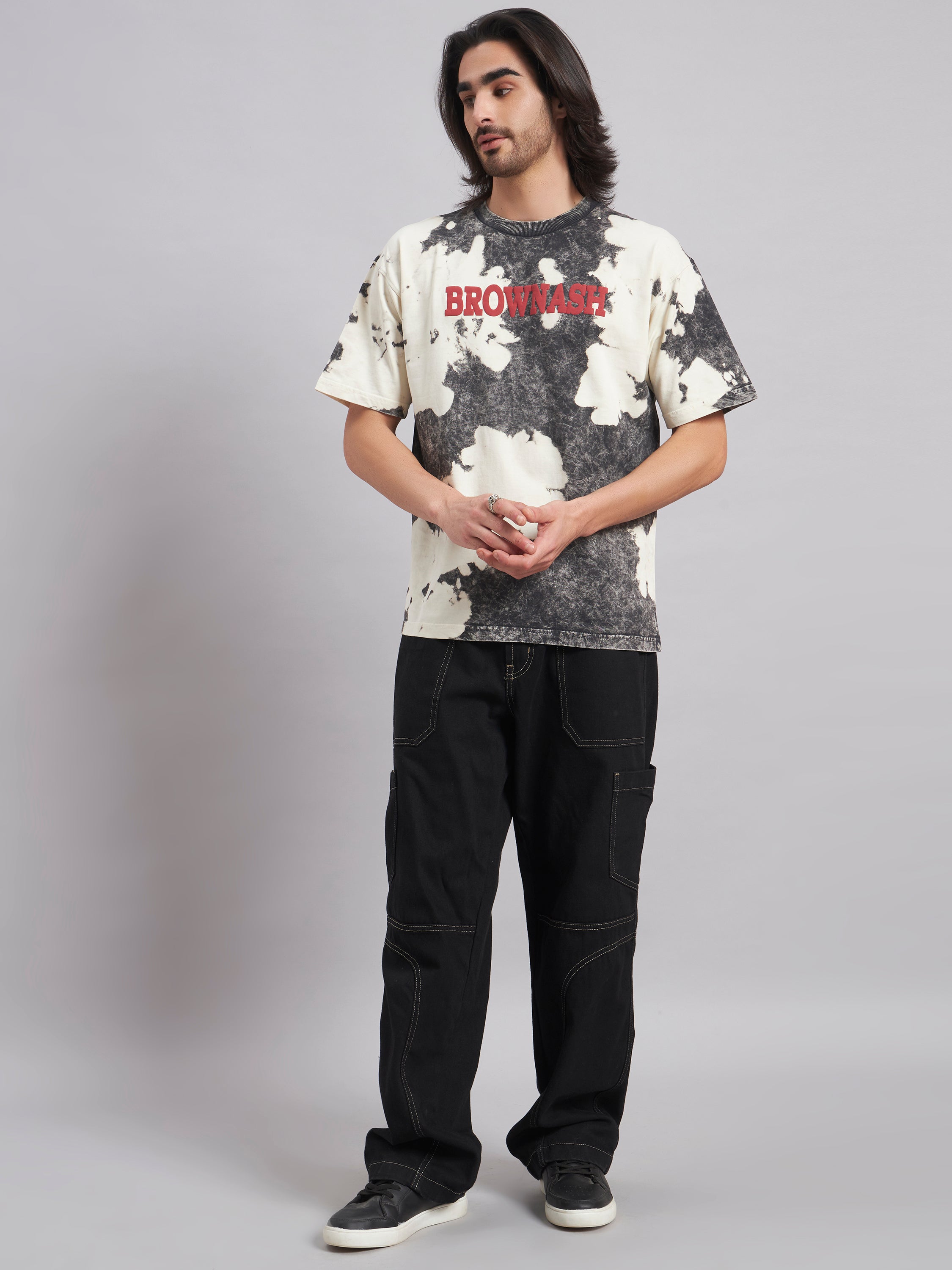 Brownash Signature Oversized Tie Dye T-Shirt | 3D Chest Artwork