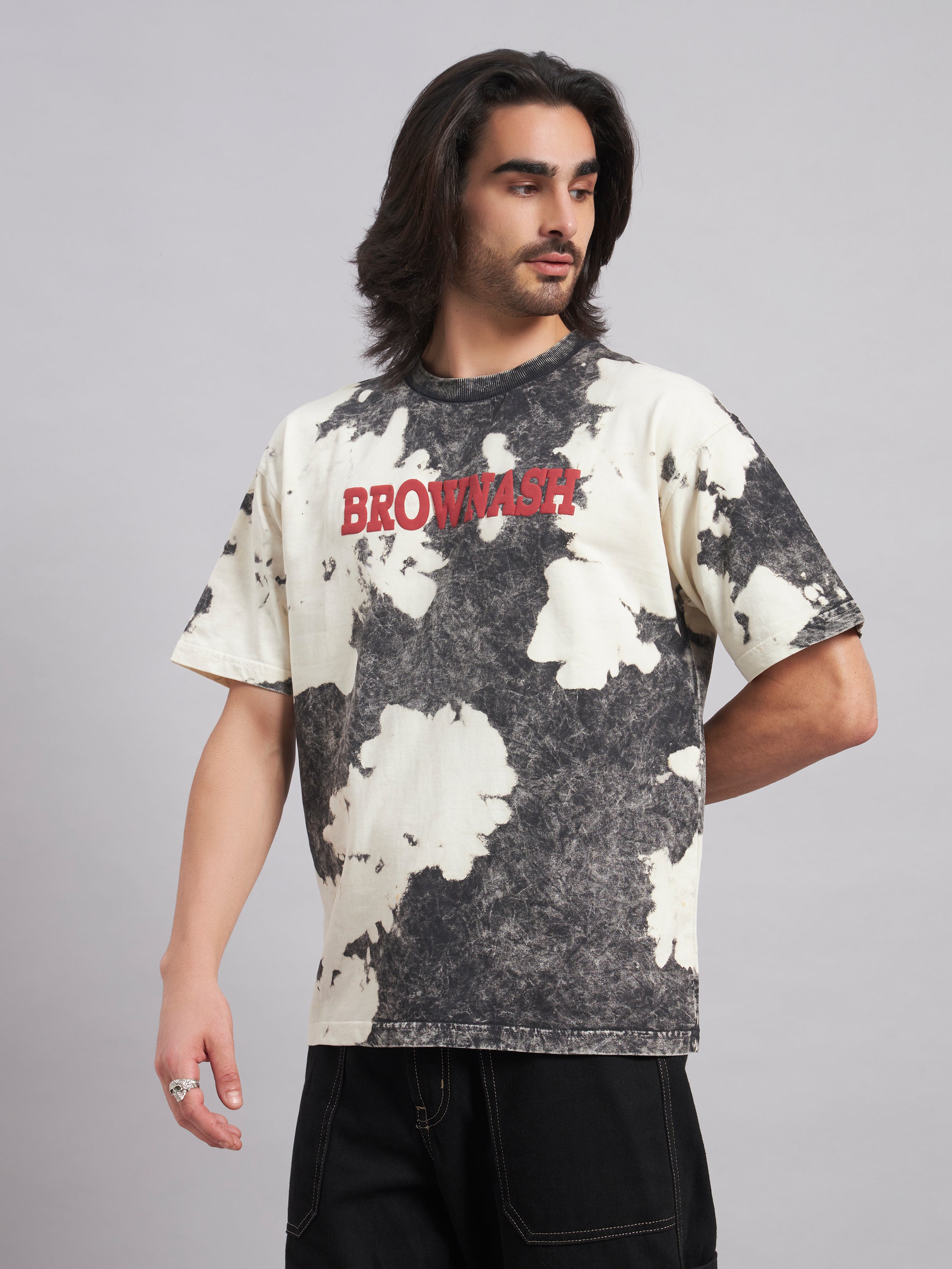 Brownash Signature Oversized Tie Dye T-Shirt | 3D Chest Artwork
