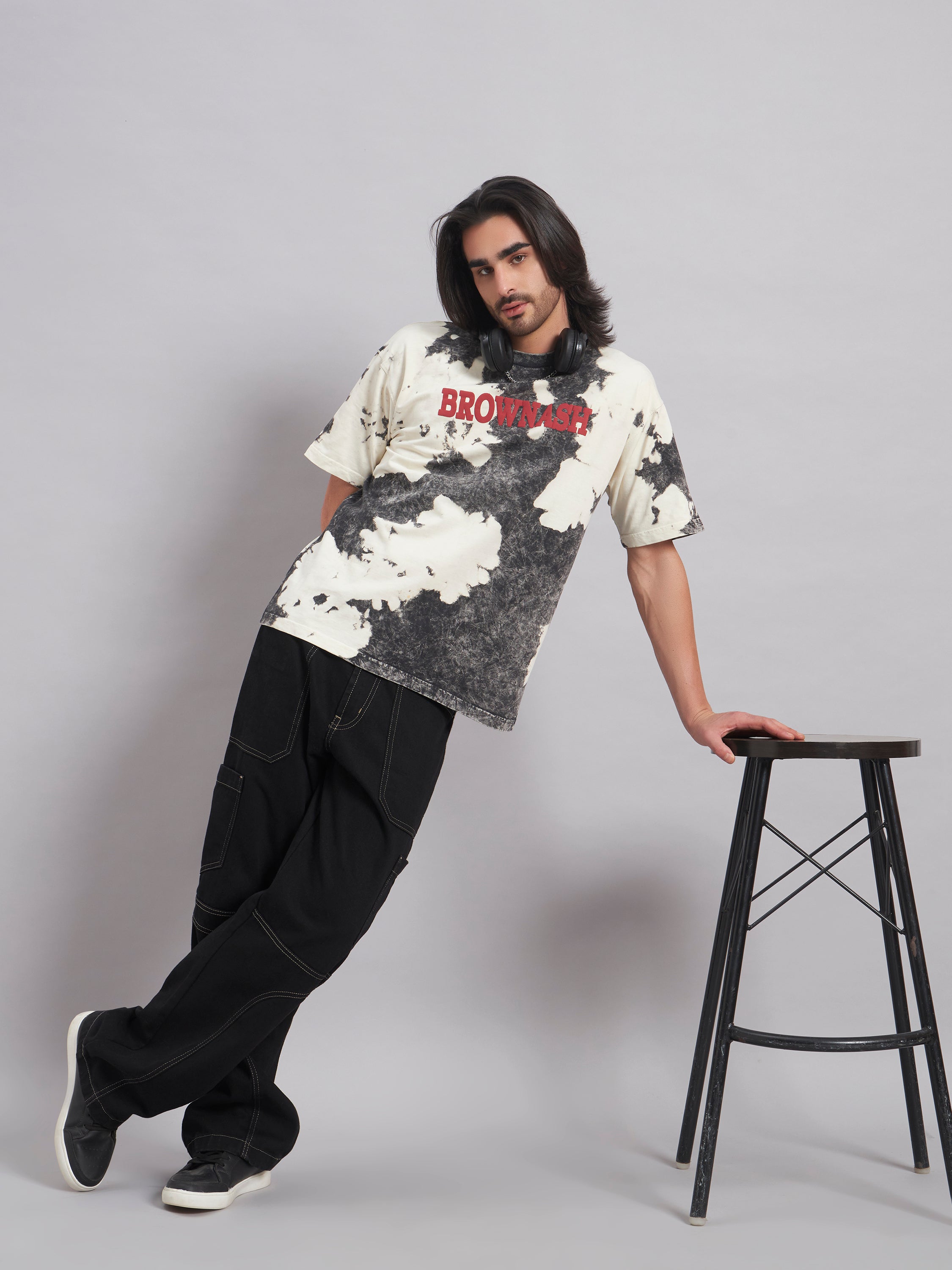 Brownash Signature Oversized Tie Dye T-Shirt | 3D Chest Artwork