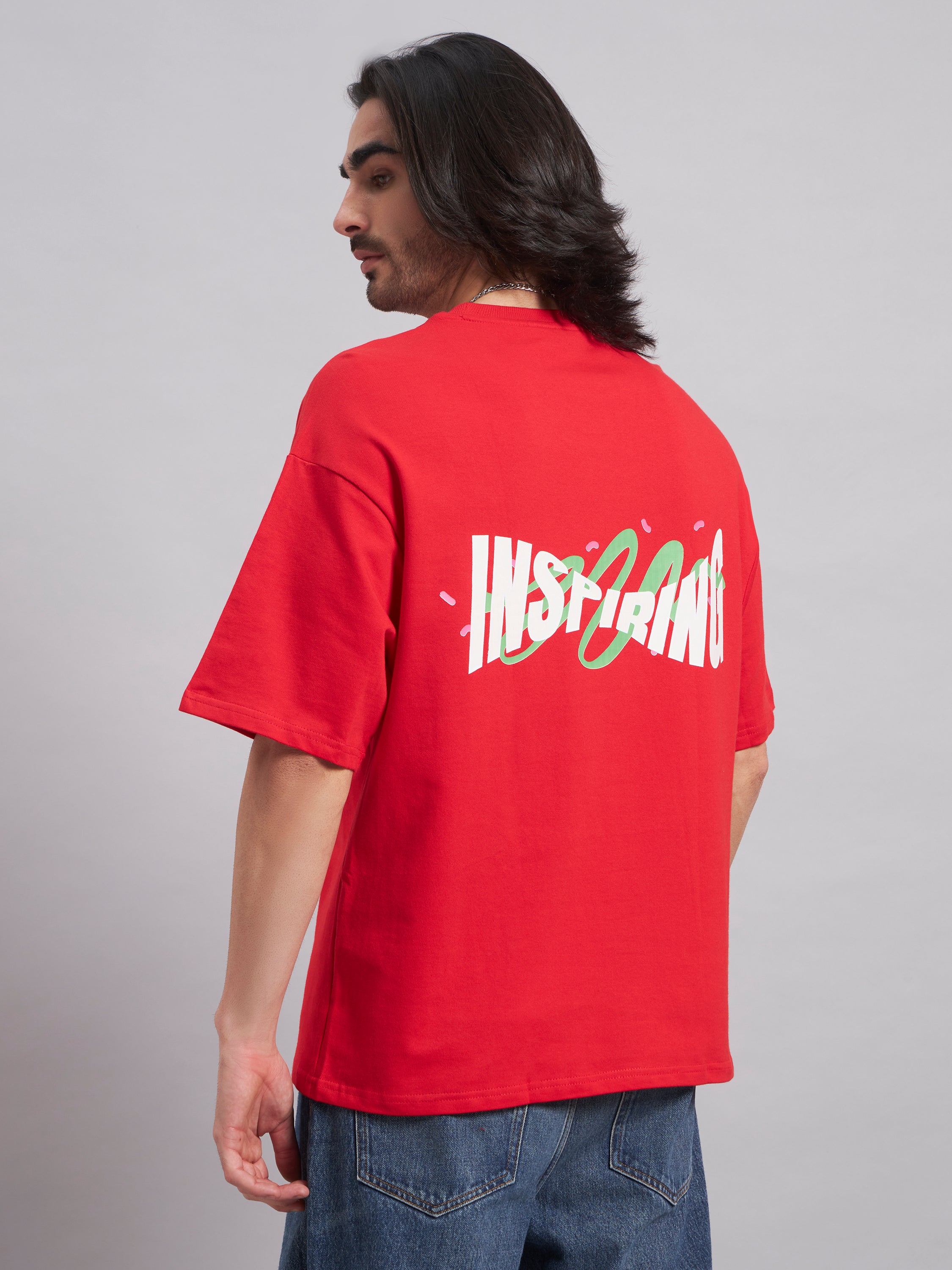Inspiring Red Oversized Tee