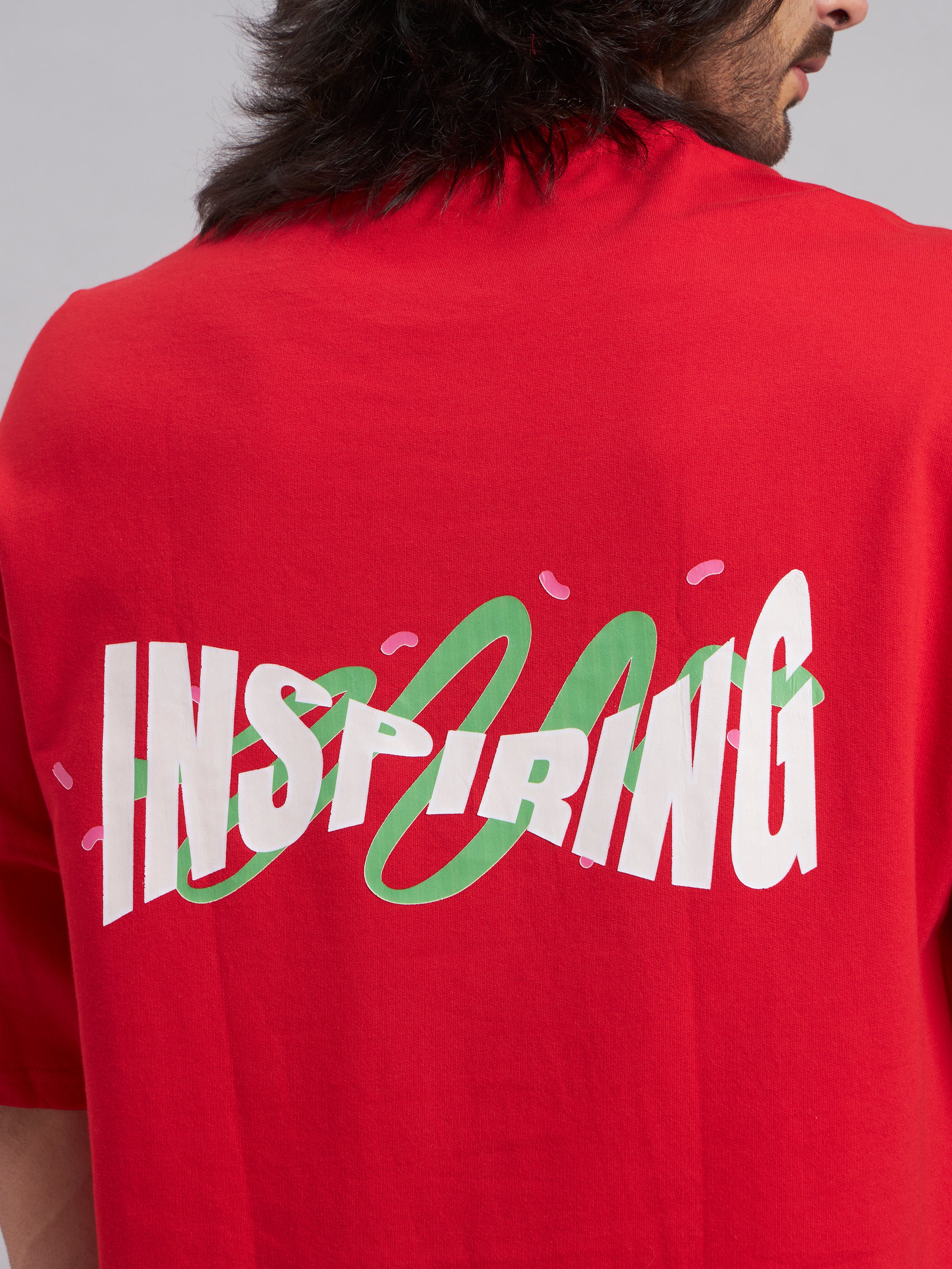 Inspiring Red Oversized Tee