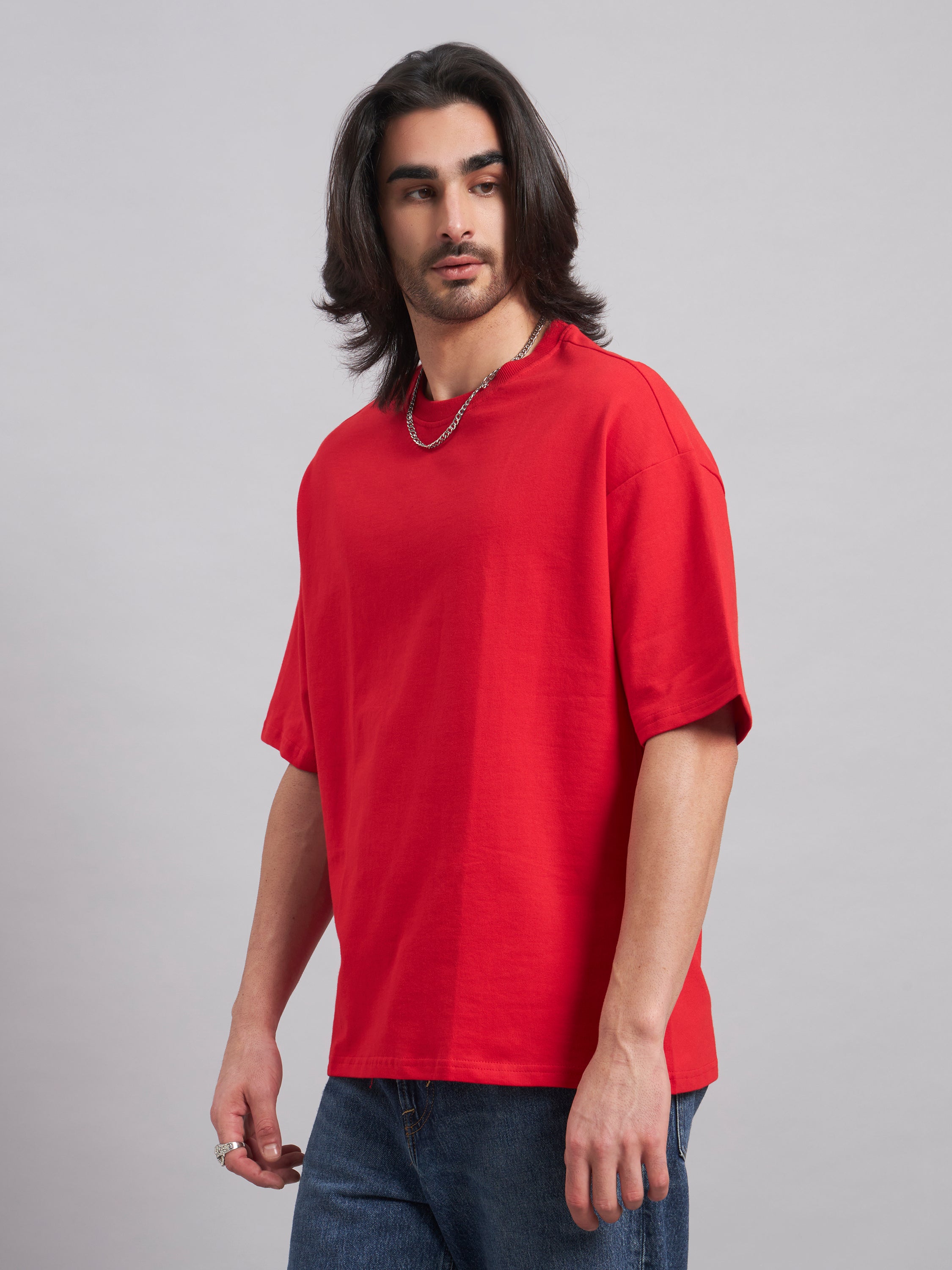 Inspiring Red Oversized Tee