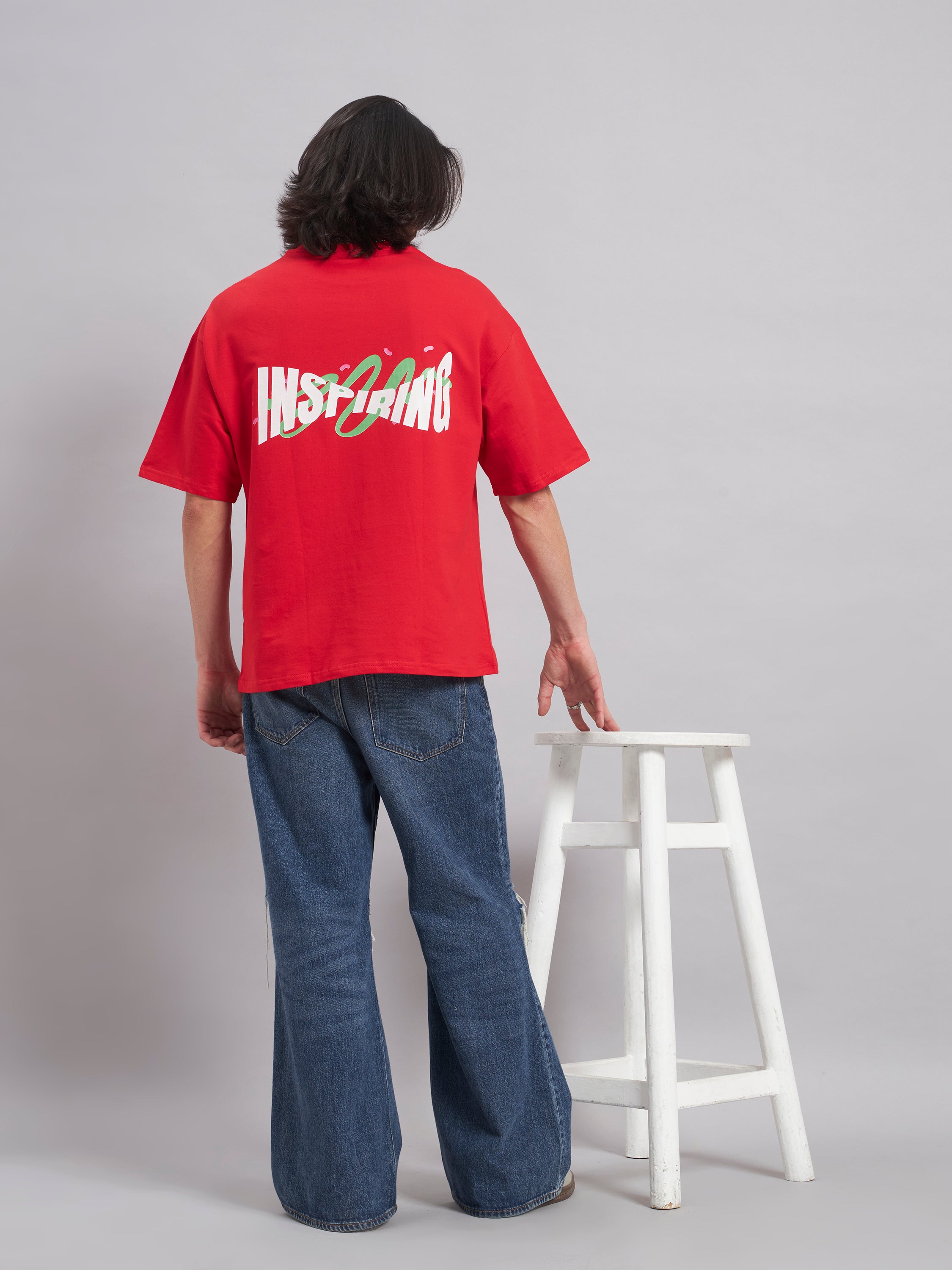 Inspiring Red Oversized Tee